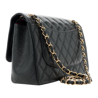 Chanel Black Caviar Jumbo Double Flap With Gold Hardware