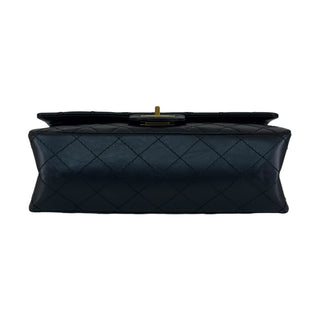 Chanel Aged Calfskin Quilted 2.55 Reissue 227 Flap Bag in Black With Gold Hardware