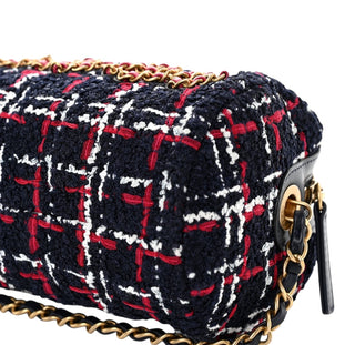 Chanel Navy Multicolour Tweed Calfskin Signe Bowling Bag