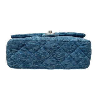 Chanel Blue Quilted Camellia Sweetheart Medium Flap Bag