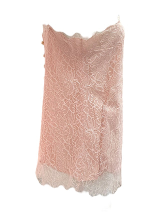 Chanel Pink Lace Cami With Back Pearl Closure And Scallop Trim
