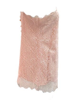 Chanel Pink Lace Cami With Back Pearl Closure And Scallop Trim