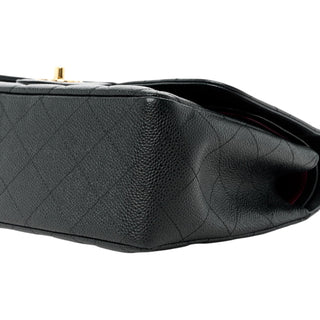Chanel Black Caviar Jumbo Double Flap With Gold Hardware