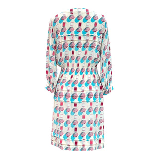Chanel Beach Series Multicolour Print Long Sleeves Silk Shirt Dress