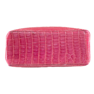 Chanel Vintage Pink Crocodile Medium Kelly Shoulder Bag With Gold Hardware