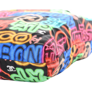 Chanel Black Caviar Fabric Multicolour Graffiti Foldable Tote