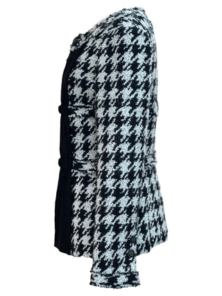 Chanel Black & White Muse Houndstooth Pleated Jacket