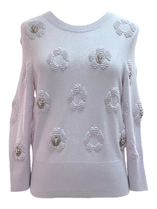 Chanel Lilac Knit Sweater With Lion Embellishments