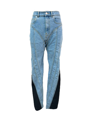 Mugler Spiral Paneled Skinny Jeans