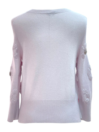 Chanel Lilac Knit Sweater With Lion Embellishments