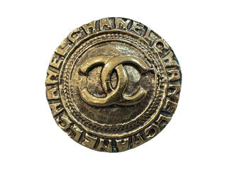 Chanel Vintage Gold CC Medallion Clip-On Earrings