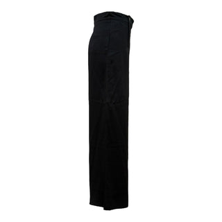Chanel Black Acetate Wide Leg Pants with CC Button Detail