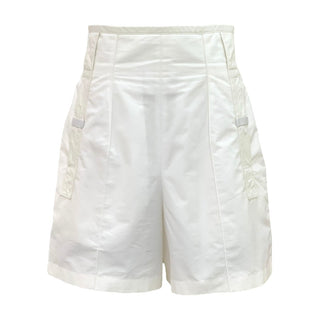 Hermes White High-Waisted Cotton Shorts with Belt