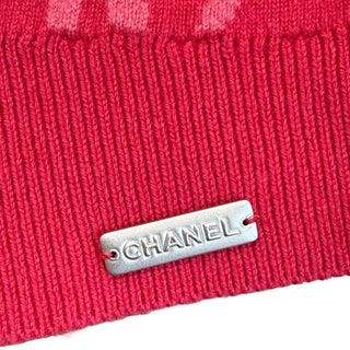 Chanel Fuchsia Knit Logo Crop Top & Jogger Set