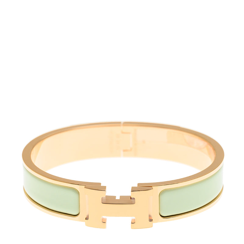 Hermès Clic H Bracelet - Vert Fizz (Mint Green) – Found Fashion