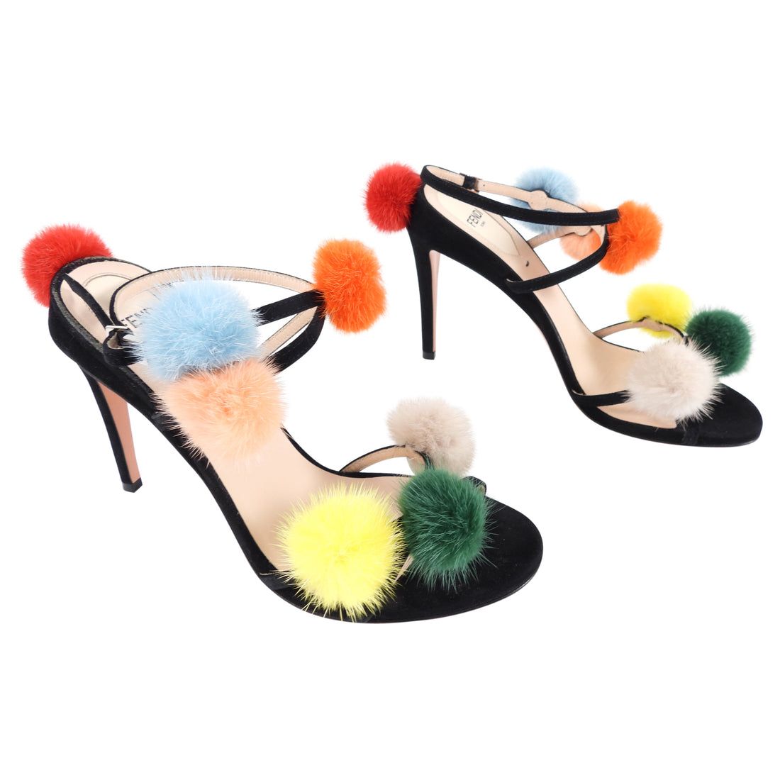 Fendi mink fur store heels