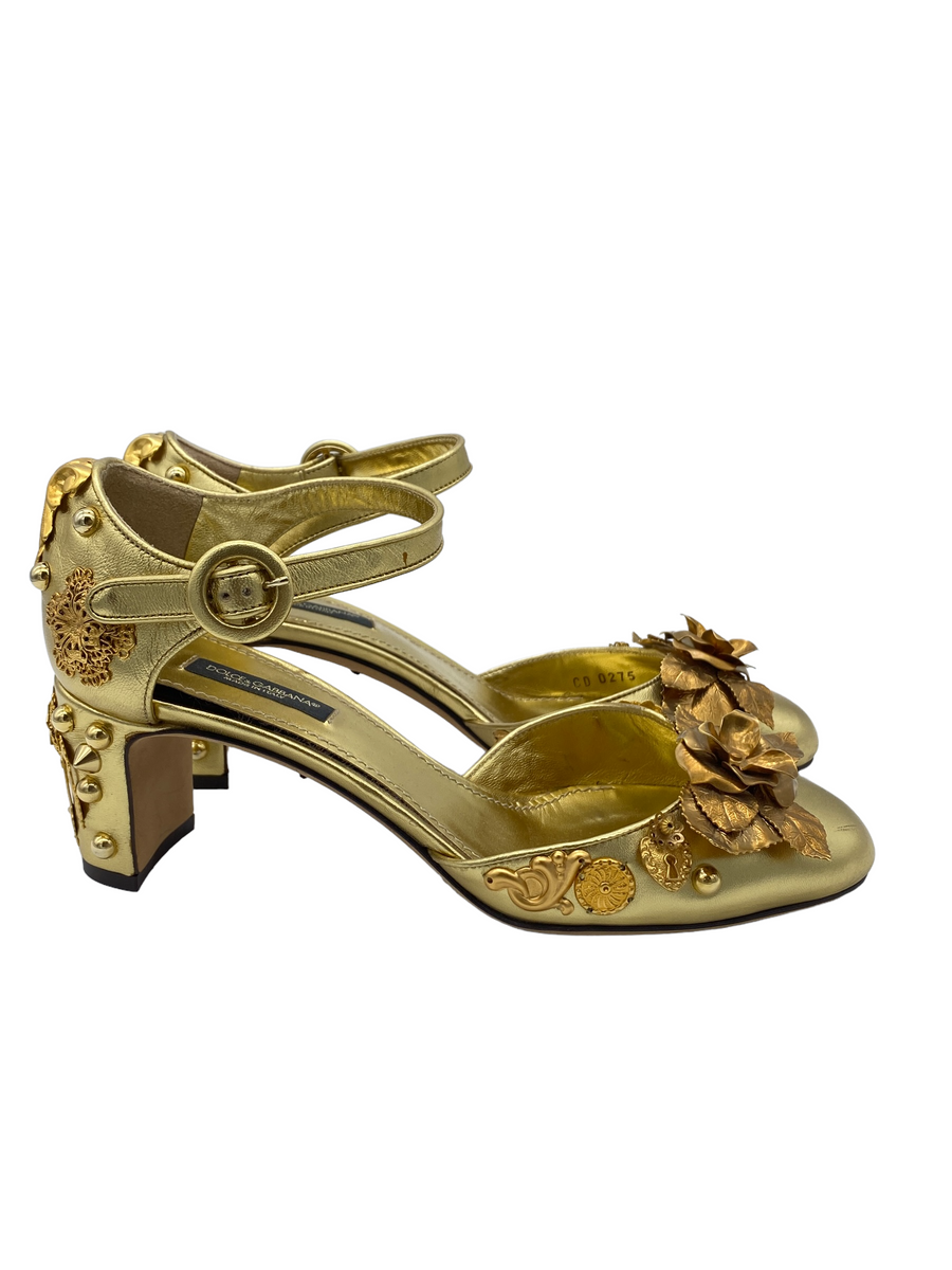 Dolce gabbana gold shoes online