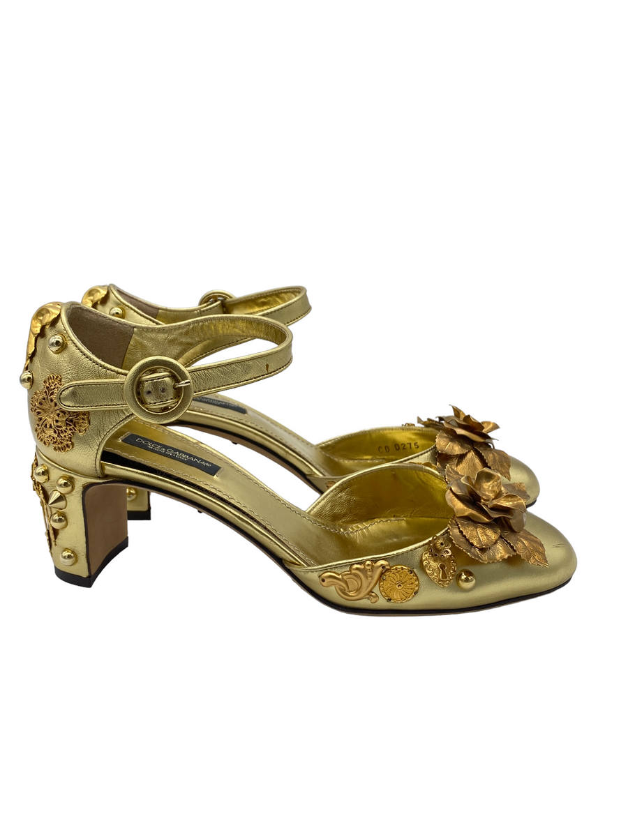 Dolce and gabbana gold shoes shop