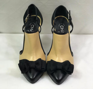 CHANEL Beige Bow Detail  Heels