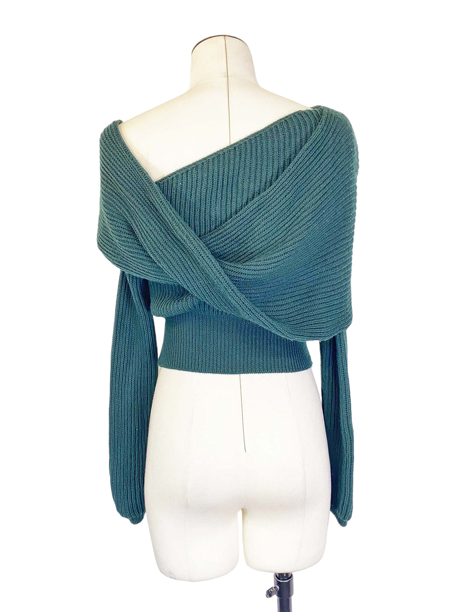 Cross wrap store off shoulder jumper