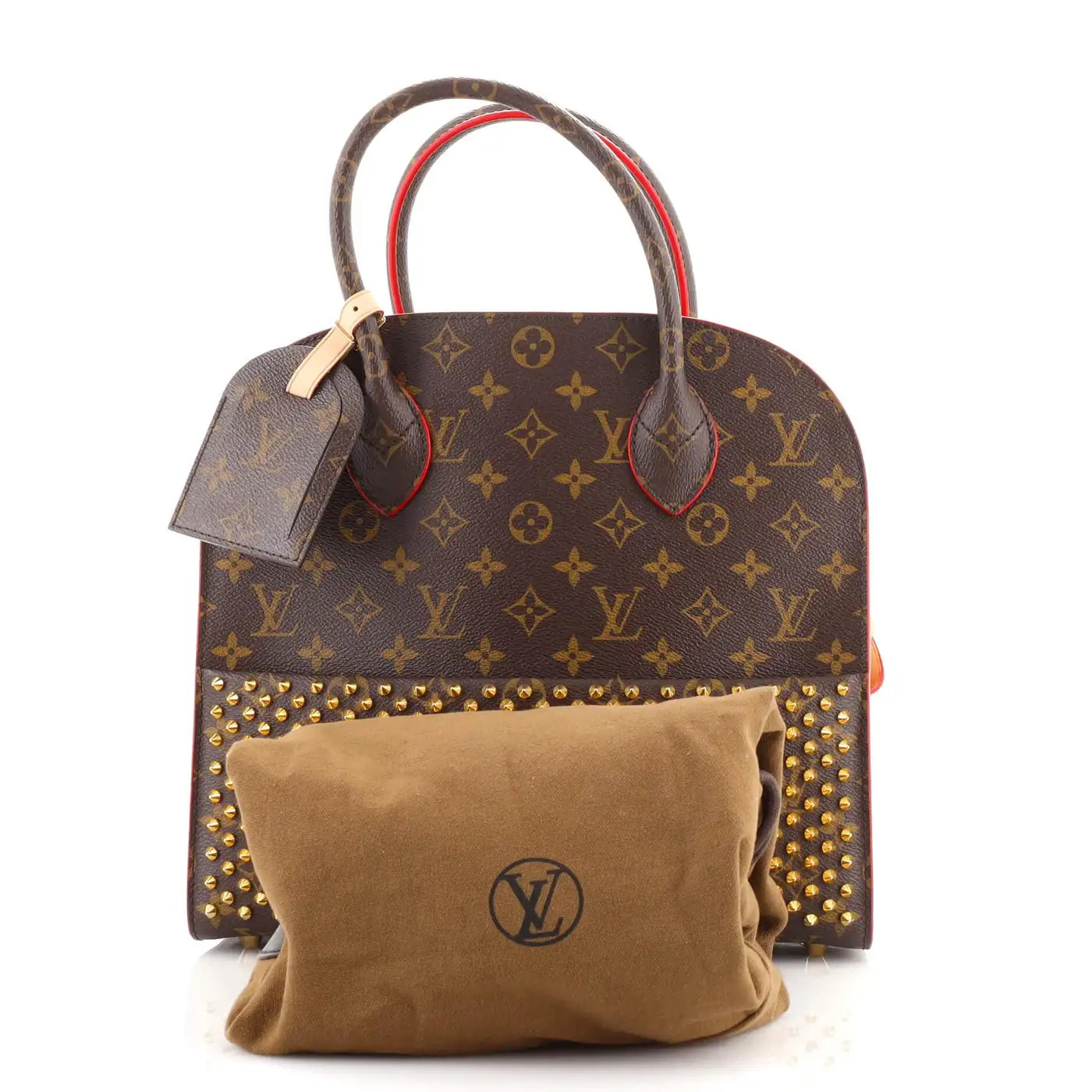 Louis Vuitton and Christian Louboutin Red Monogram Canvas and Calf Hair  Shopping Bag Louis Vuitton
