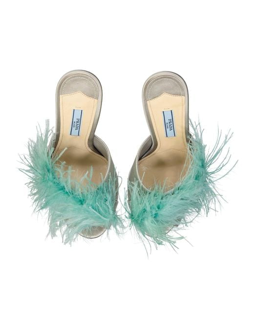 Prada hot sale feather mules