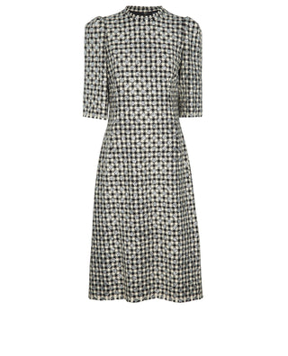 Dolce & Gabbana Embroidered Polka Dot Houndstooth Dress