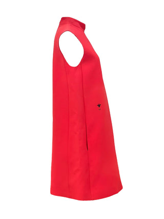 Christian Dior Red Retro High-Neck Sleeveless Mini Dress