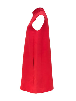 Christian Dior Red Retro High-Neck Sleeveless Mini Dress