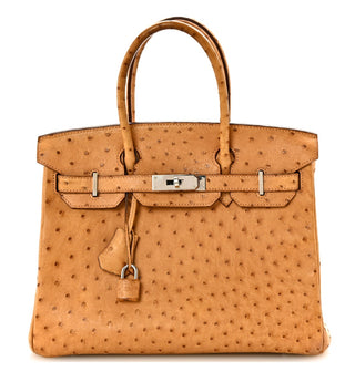Hermes Birkin 30 Ostrich In Cognac With Palladium Hardware
