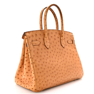 Hermes Birkin 30 Ostrich In Cognac With Palladium Hardware