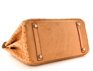Hermes Birkin 30 Ostrich In Cognac With Palladium Hardware