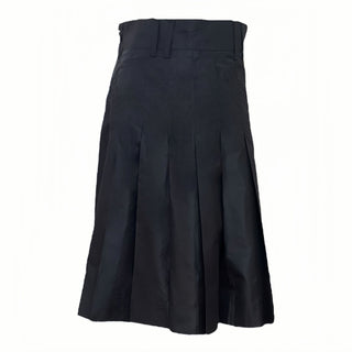 Chanel Black Silk Pleated Skirt