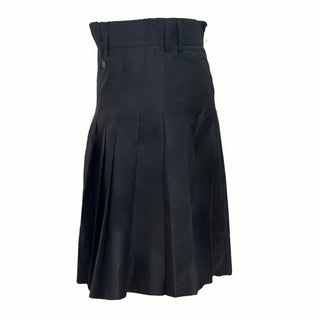 Chanel Black Silk Pleated Skirt
