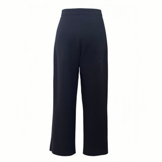 Chanel Black High Waist Wide Leg Knit Trousers