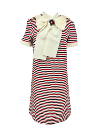 Gucci Bow Embellished Crochet Knit Dress