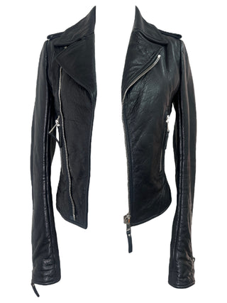 Balenciaga Black Lambskin Leather Biker Jacket