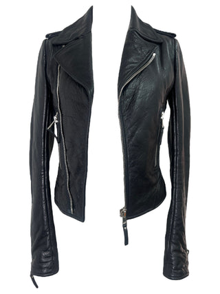 Balenciaga Black Lambskin Leather Biker Jacket