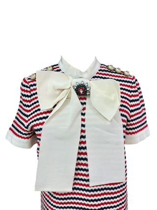 Gucci Bow Embellished Crochet Knit Dress