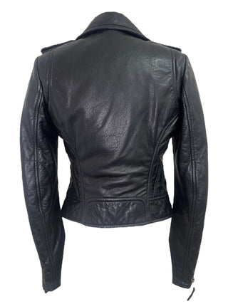 Balenciaga Black Lambskin Leather Biker Jacket