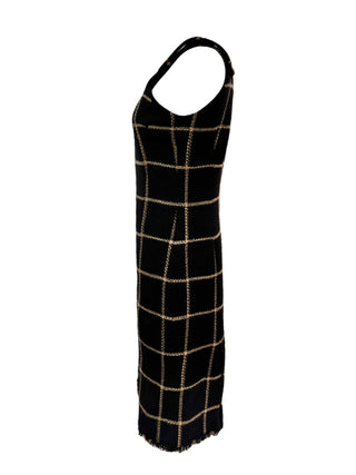 Chanel Plaid Print Grosgrain Trim Dress with Belt/Skirt Accessory
