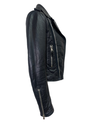 Balenciaga Black Lambskin Leather Biker Jacket