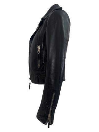 Balenciaga Black Lambskin Leather Biker Jacket