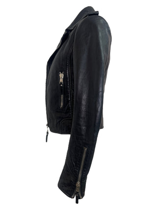 Balenciaga Black Lambskin Leather Biker Jacket