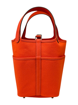 Hermès Neon Orange Cargo Picotin 18 With PHW