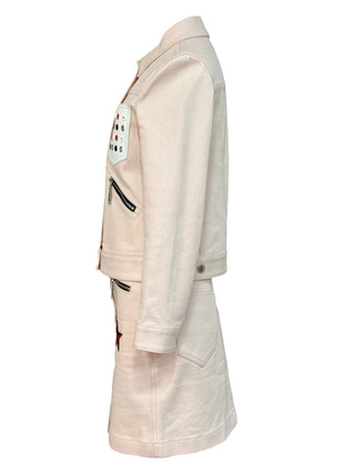 Louis Vuitton Light Pink Embellished Denim Utility Set