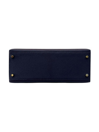 Hermès Kelly 28 Raisin & Gris Perle Bi Color Sellier With Matte GHW