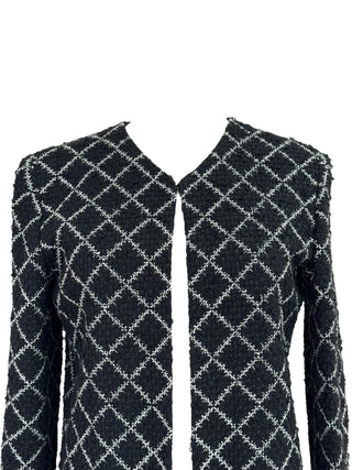 Chanel Black Diamond Checkered Tweed Jacket