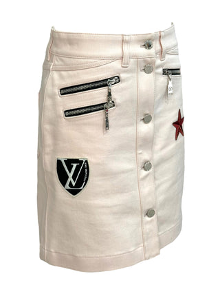 Louis Vuitton Light Pink Embellished Denim Utility Set