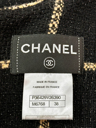 Chanel Plaid Print Grosgrain Trim Dress with Belt/Skirt Accessory